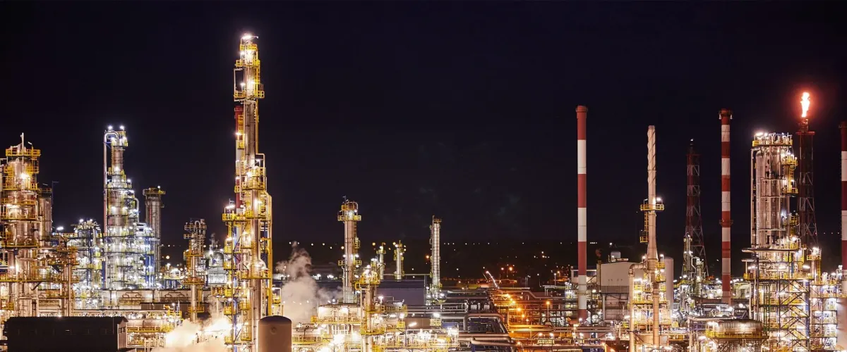 Refinery at night